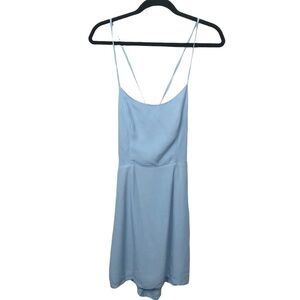 NBD Blue Open Back Lace Up Strappy Mini Dress NWT Medium